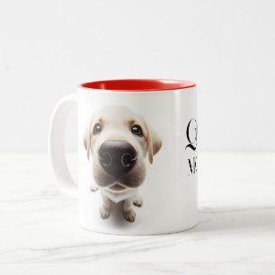 Taza Bicolor Labrador cerrar Mug con tu nombre