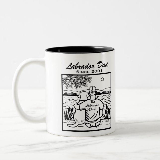 Taza Bicolor Labrador y papá (Izquierda)