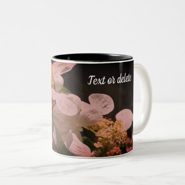 Taza Bicolor Lacecap Hydrangea Flor Personalizada (Anverso derecho)