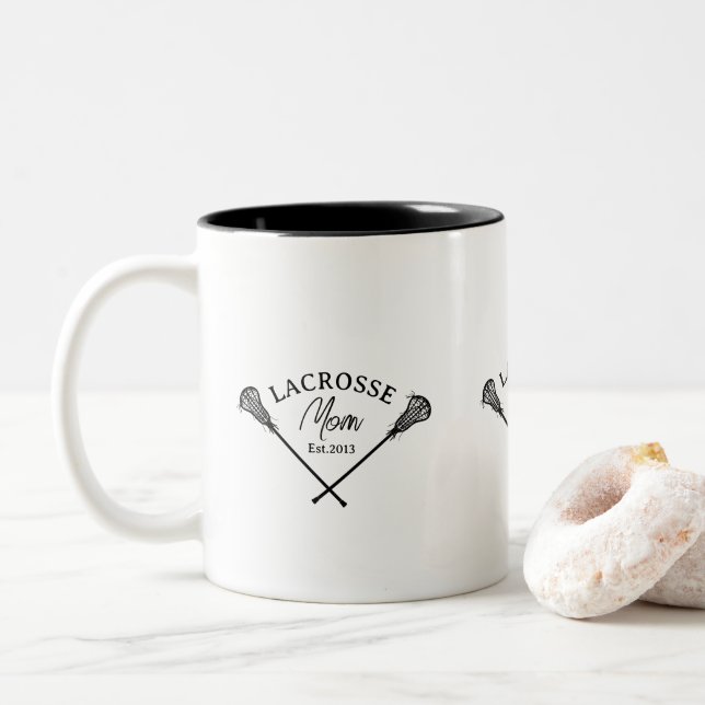 Taza Bicolor Lacrosse Mamá Est (Con donut)