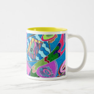 Taza Bicolor Lado rosado, abstracto Art Mug