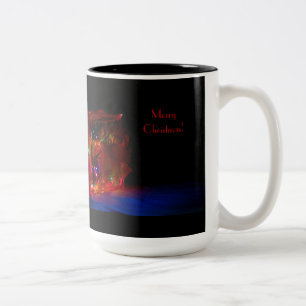 Taza Bicolor Ladrillo ligero Feliz Navidad