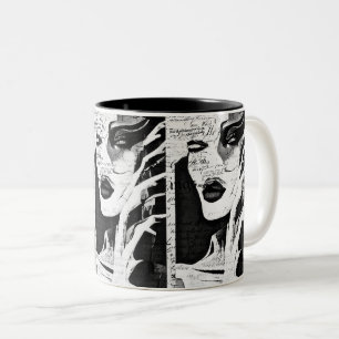 Taza Bicolor Lady en blanco y negro