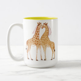 Taza Bicolor Lady Giraffe Love Mug