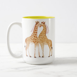 Taza Bicolor Lady Giraffe Love Mug
