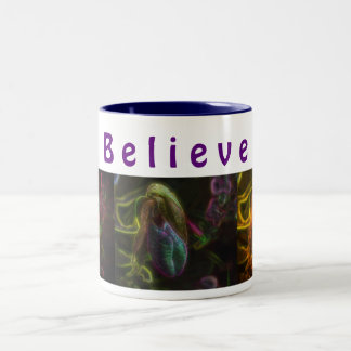 Taza Bicolor Lady Slipper Flower cree Inspirador