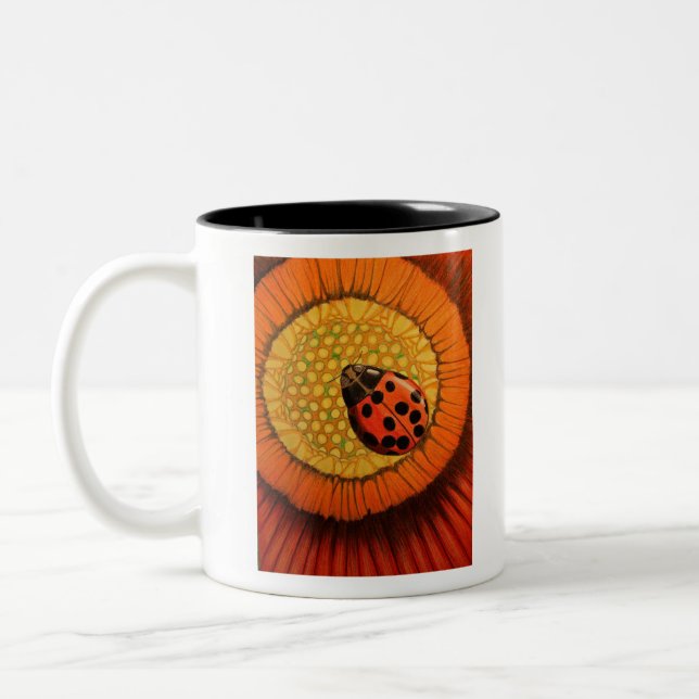 Taza Bicolor Ladybug Rojo En Flor (Izquierda)