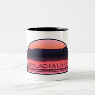 Taza Bicolor Lago Apalachia Carolina del Norte Amanecer Rojo