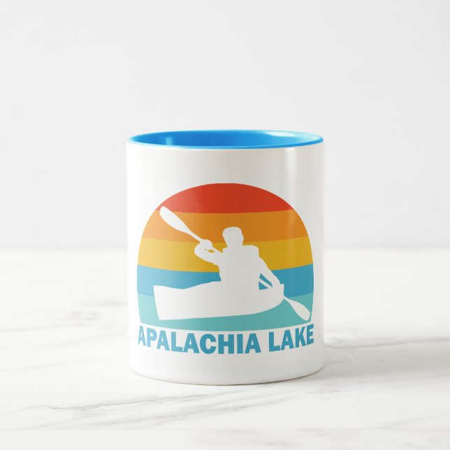Taza Bicolor Lago Apalachia Carolina del Norte Kayak (Centro)