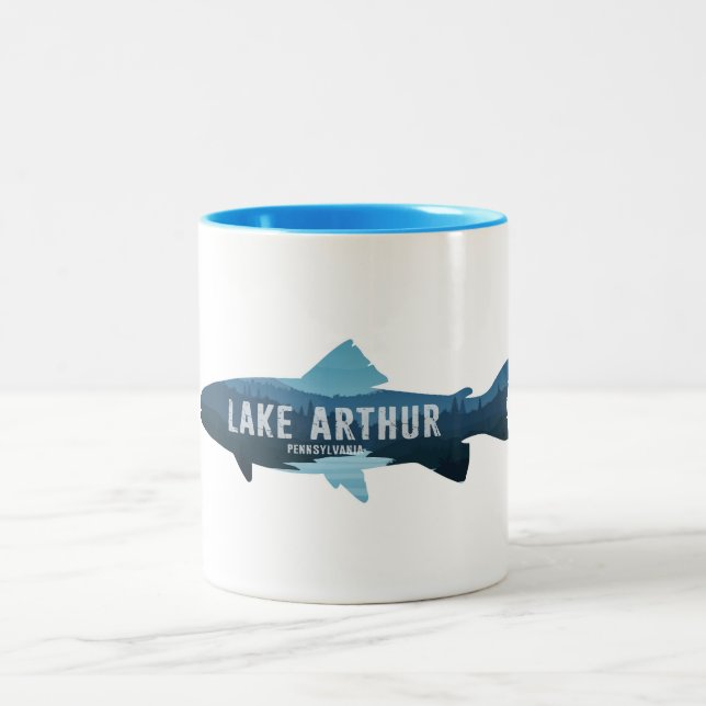 Taza Bicolor Lago Arthur Pennsylvania Pesca (Centro)