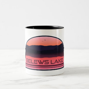 Taza Bicolor Lago Belews North Carolina Amanecer Rojo