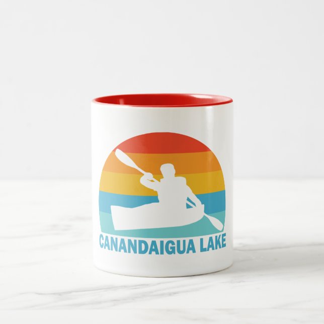 Taza Bicolor Lago Canandaigua Nueva York Kayak (Centro)