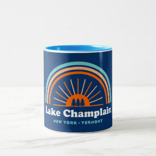 Taza Bicolor Lago Champlain New York Vermont Rainbow