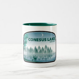 Taza Bicolor Lago Conesus Nueva York Ciervo