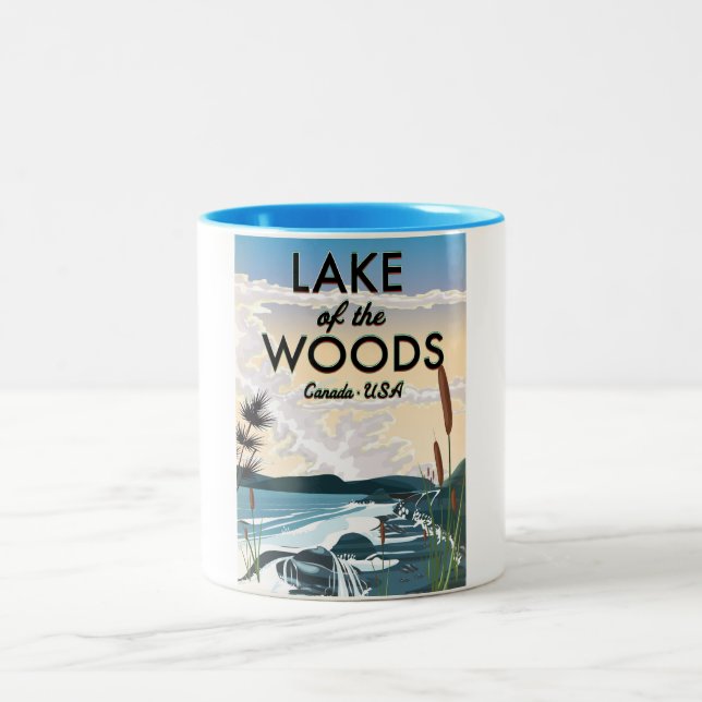 Taza Bicolor Lago de Woods USA canada (Centro)