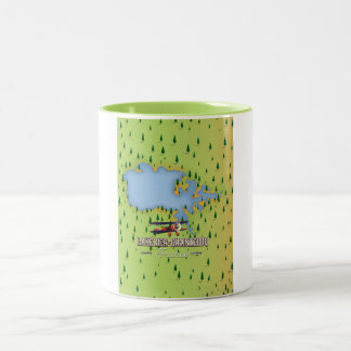 Taza Bicolor Lago Der-Chantecoq, mapa del lago de francia
