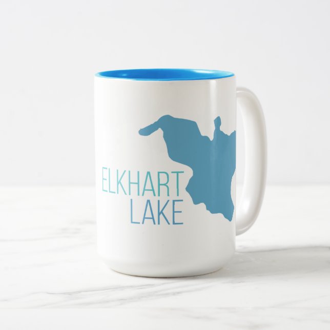 Taza Bicolor Lago Elkhart, Wisconsin (Anverso derecho)