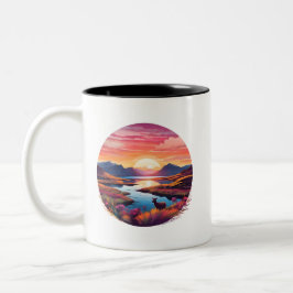 Taza Bicolor Lago Ewe Sunset En Escocia