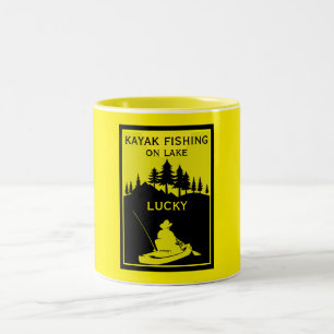 Taza Bicolor Lago Favorito Kayak Y Pesca De Río