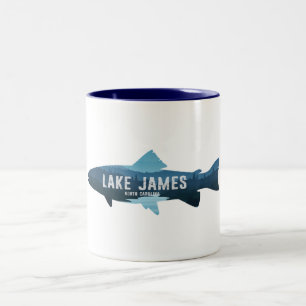 Taza Bicolor Lago James North Carolina Pesca