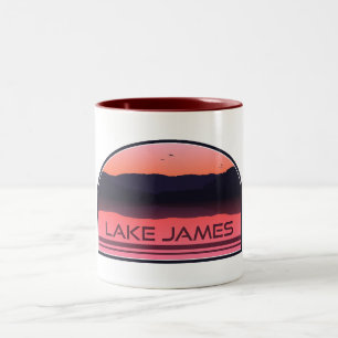 Taza Bicolor Lago James North Carolina Red Sunrise