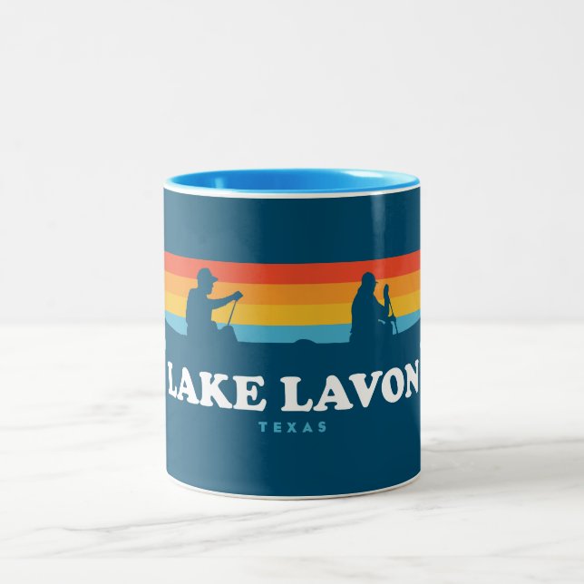 Taza Bicolor Lago Lavon Texas Canoe (Centro)