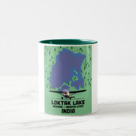Taza Bicolor Lago Loktak estado de Manipur, India mapa