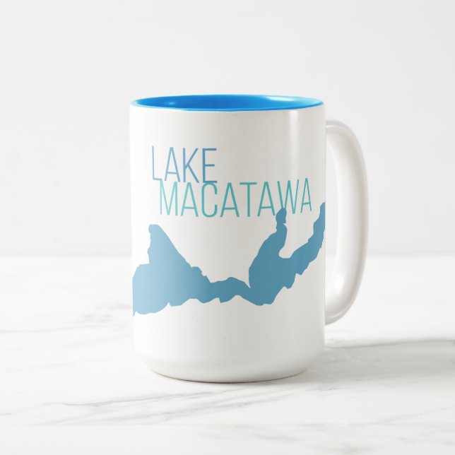 Taza Bicolor Lago Macatawa, el condado de Ottawa, Michigan (Anverso derecho)