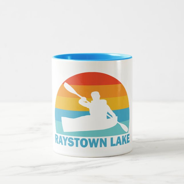 Taza Bicolor Lago Raystown Pennsylvania Kayak (Centro)