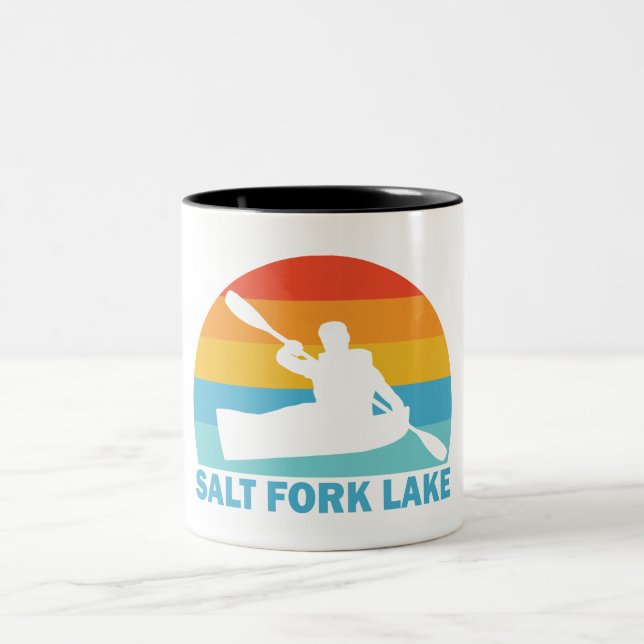 Taza Bicolor Lago Salt Fork Ohio Kayak (Centro)
