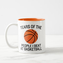 Taza Bicolor Lágrimas de la gente que gané en baloncesto Divert