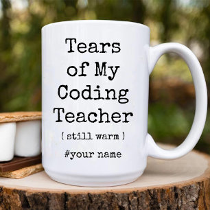 Taza Bicolor Lágrimas de mi profesor de Coding siguen siendo di