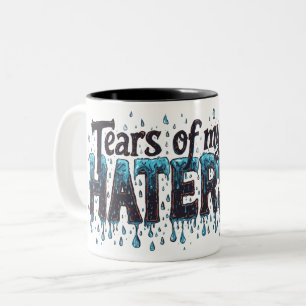 Taza Bicolor LÁGRIMAS DE MIS ODIADORES Humor Mug