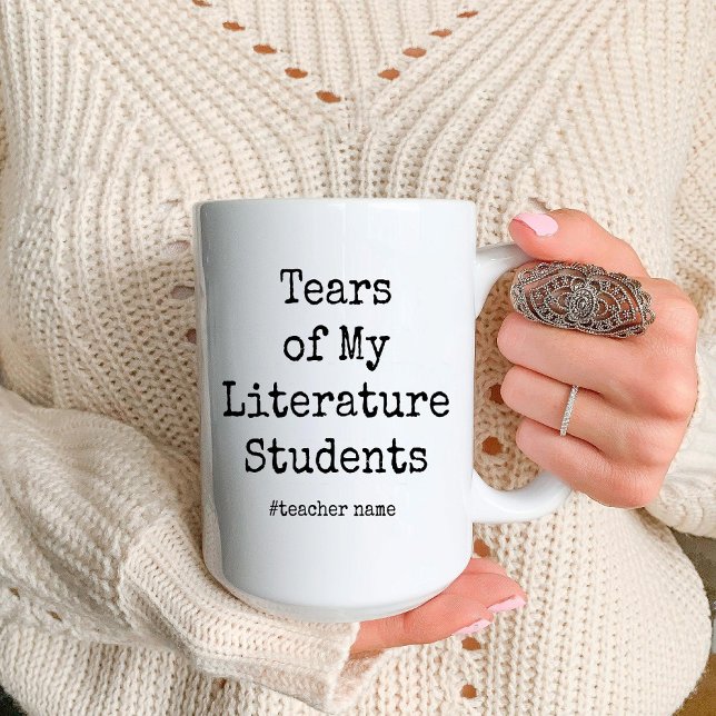 Taza Bicolor Lágrimas divertidas de mis estudiantes | Profesor  (Funny Tears of My Students | Literature teacher Coffee Mug)