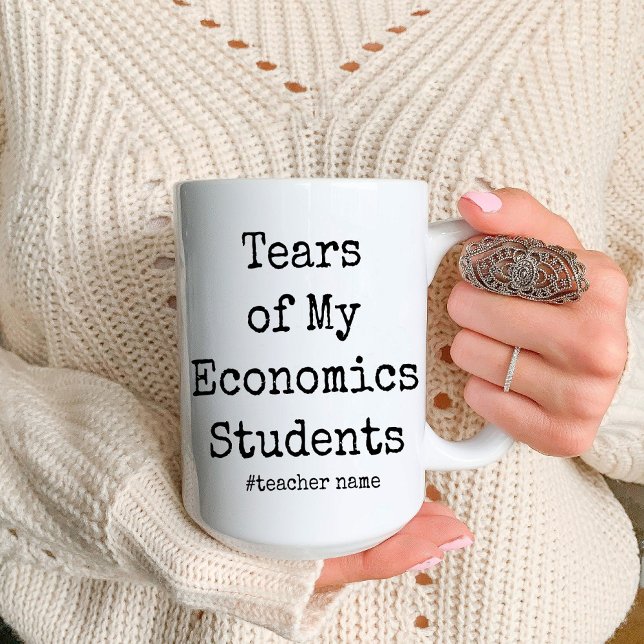 Taza Bicolor Lágrimas divertidas de mis estudiantes | Profesora (Funny Tears of My Students | Economics teacher Coffee Mug)