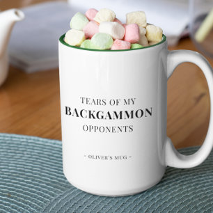 Taza Bicolor Lágrimas Divertidas de Mis Oponentes de Backgammon