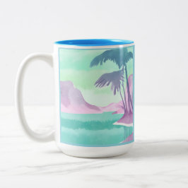Taza Bicolor Laguna aislada en tafetán de café de dos tonos pas