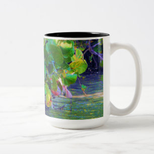 Taza Bicolor Laguna de Manglar con Uvas de Mar