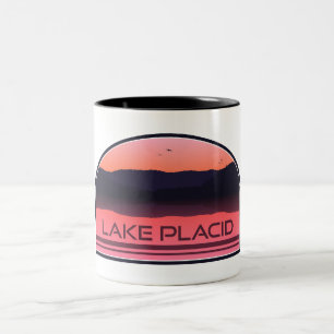 Taza Bicolor Lake Placid New York Red Sunrise