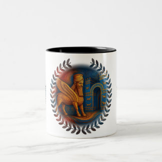 Taza Bicolor Lamassu y puerta de Ishtar