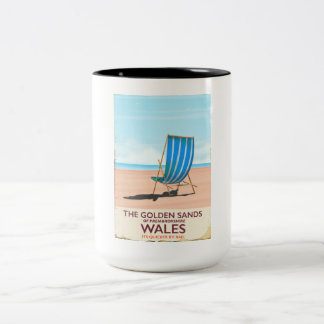 Taza Bicolor Las arenas doradas de Pembrokeshire, Gales