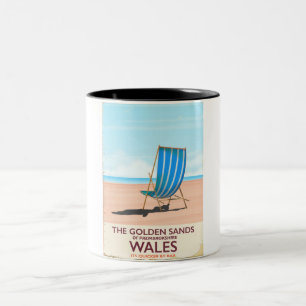 Taza Bicolor Las arenas doradas de Pembrokeshire, Gales