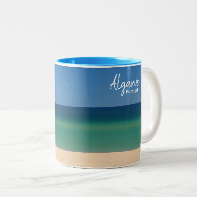 Taza Bicolor Las bellas playas del Algarve (Anverso derecho)