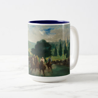 Taza Bicolor Las carreras en Longchamp - Édouard Manet