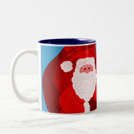 Taza Bicolor Las Felices Navidad los muchachos rojos/azules de