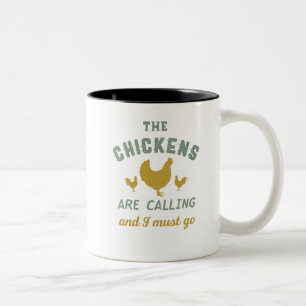 Taza Bicolor Las gallinas dicen que debo irme granjero de cosec