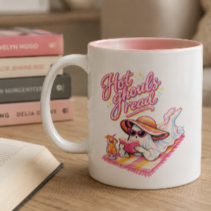 Taza Bicolor Las Ghouls Calientes Leen Amante De Libros De Summ