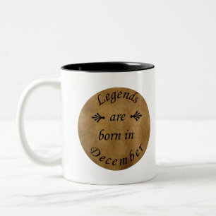 Taza Bicolor Las leyendas nacen en diciembre Cumpleaños Vintage