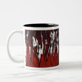 Taza Bicolor Las llamas en rojo a negro