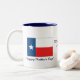 Taza Bicolor Las madres de Texas son la mejor bandera del Día d (Con donut)